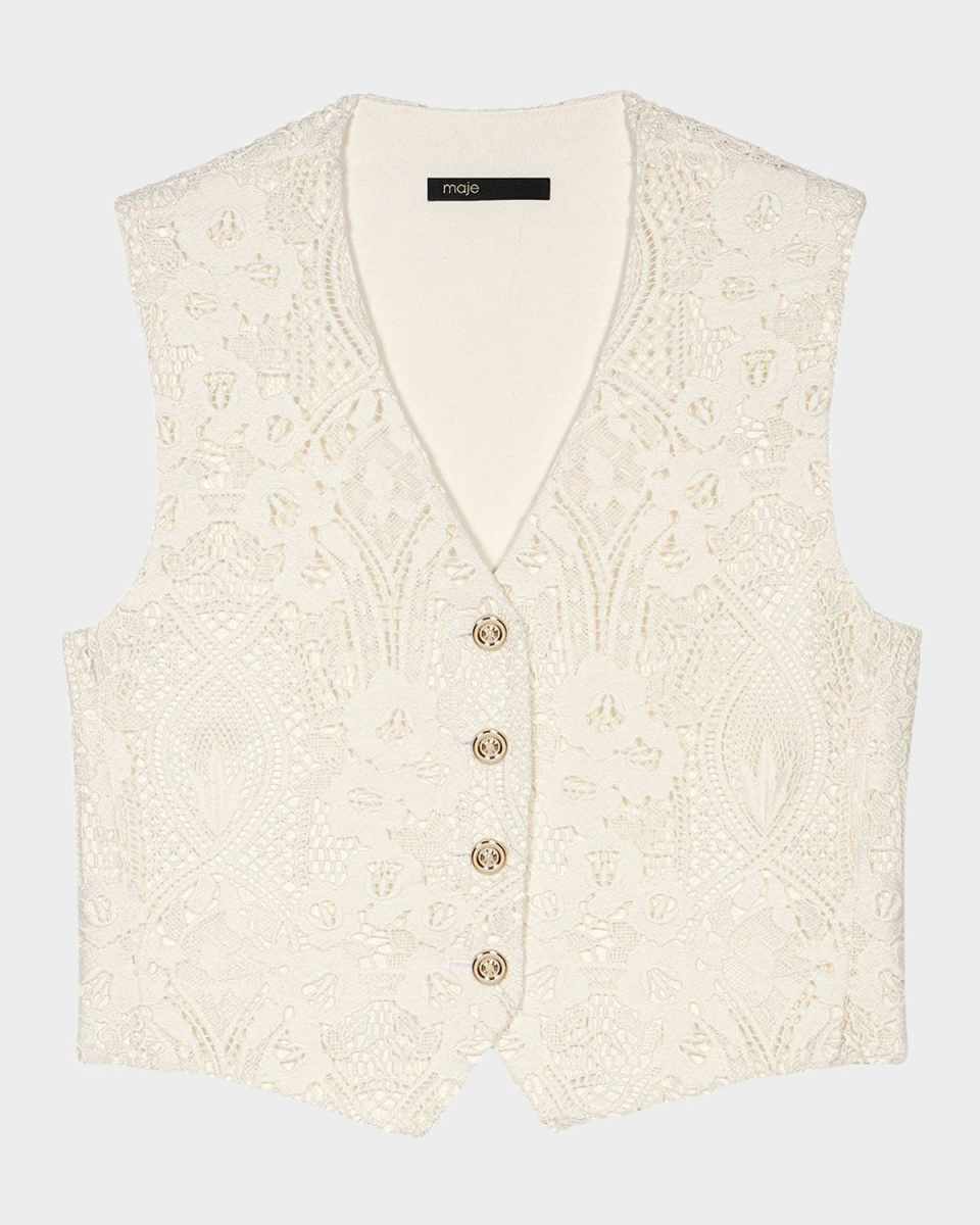 Virendana Floral Lace Vest